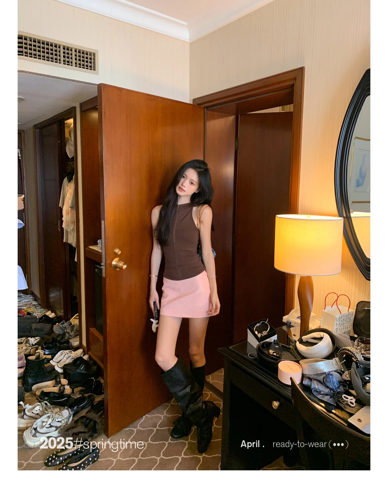 Lautaro Spring Summer Pink Soft Pu Leather Mini Skirt Women with Low Waist Short Luxury Chic A Line Clothes Korean Fashion 2025