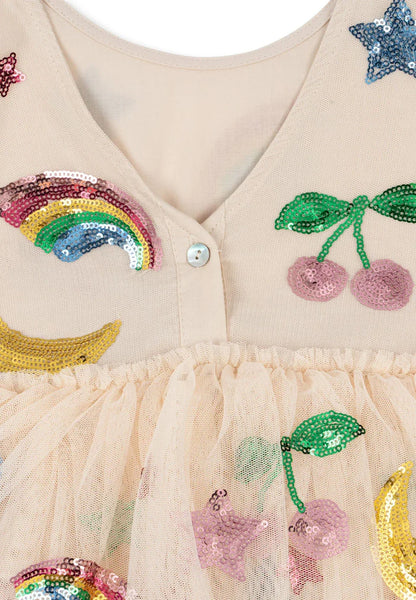 2025 Girls Party Princess Dress KS Kids Sequin Mesh Dresses Girl Full Print Dress Carnival Party Baby Cute Skirt Children Gifts