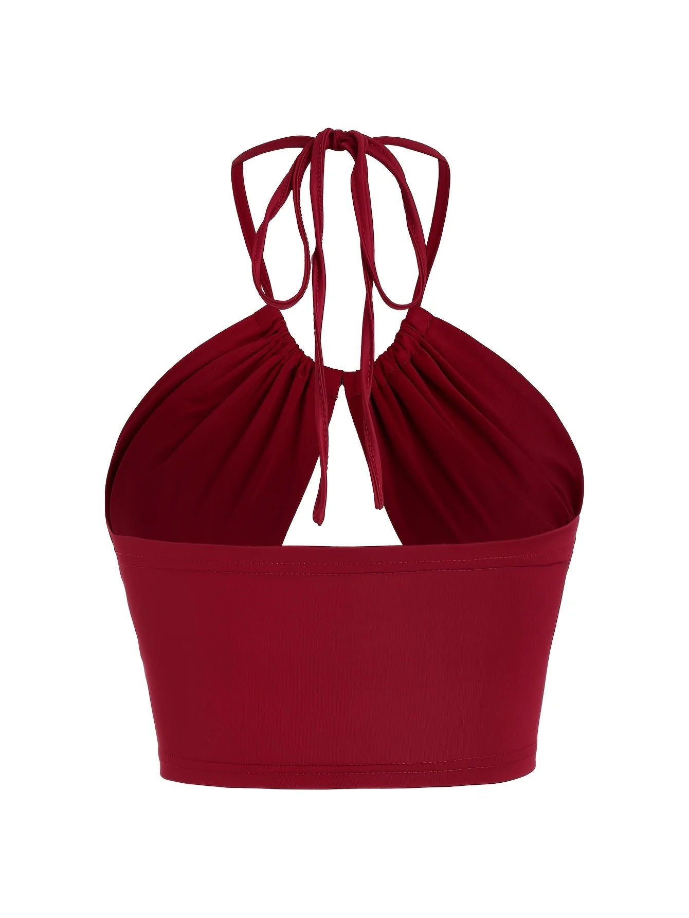 Europe and the United States solid color hanging neck small tube top hollowed out umbilical slim hot girl suspender vest