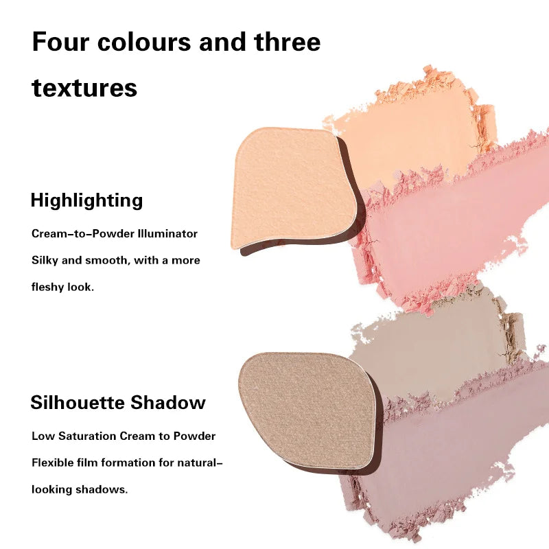 4Color Eyeshadow Palette Blush Eyeliner Eyeshadow Highlight Contour Palette Eyes Makeup Cute Beauty Cosmetics
