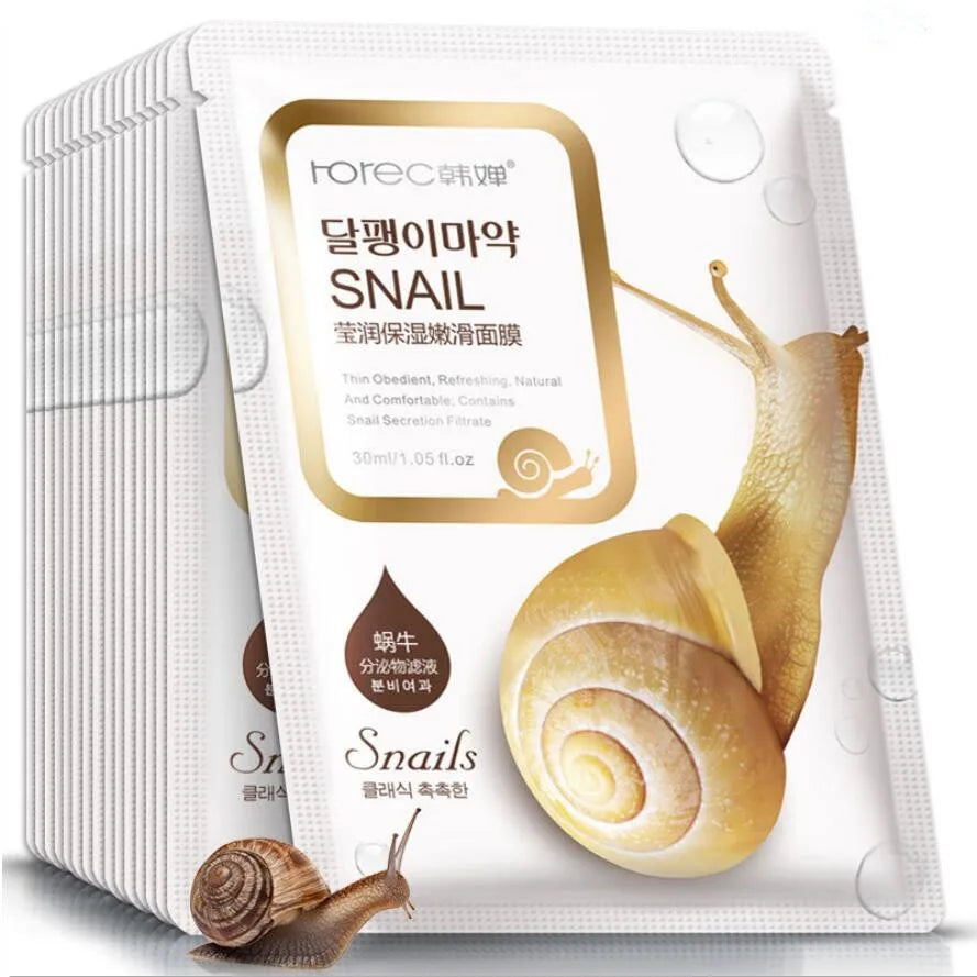BIOAQUA Snail Face Mask Moisturizing Facial Mask Firming Moisturizing Replenishment Oil Control Tender Sheet Mask Skin Care CHINA