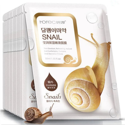 BIOAQUA Snail Face Mask Moisturizing Facial Mask Firming Moisturizing Replenishment Oil Control Tender Sheet Mask Skin Care CHINA