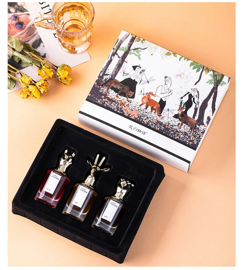 Luxury Brand Perfume Women 75ml Cologne Men Parfums Homme Plant Floral Scent Spray Pheromone Perfumes De Mujer Gift Box 3Pcs Set - Badiee Stylez