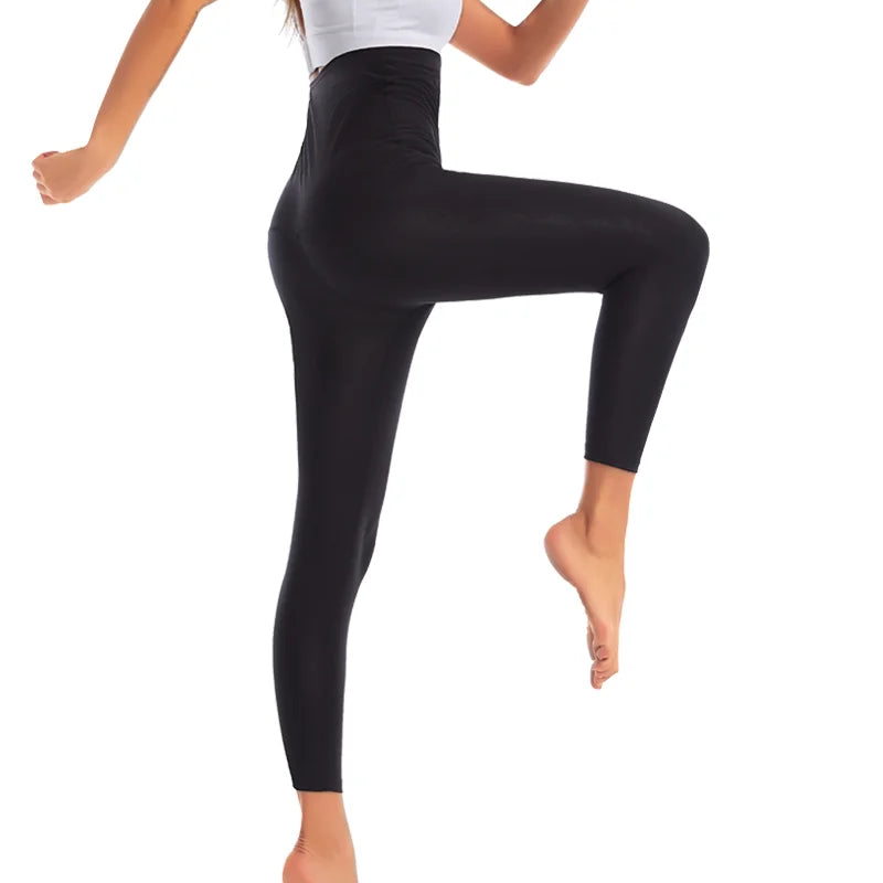 Women Hot Thermo Sauna Sweat Pants Body Shapers High Waist Shaping Pants Thigh Shapewear Fat Burning Fitness Gym Sport Leggings
