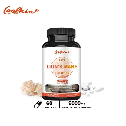 Organic Lion's Mane Capsules - Contains Lion's Mane Mushroom, Chaga, Reishi Mushroom for Focus and Cognitive Support 60 Capsules
