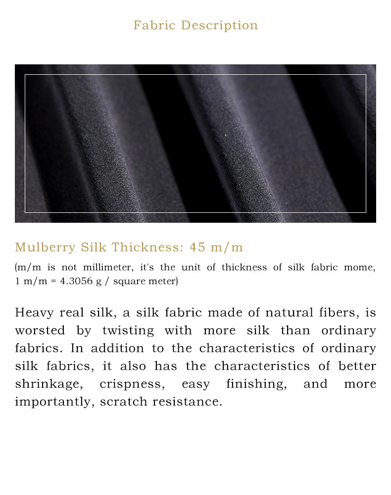 VOA Black 45 Momme Heavyweight Silk Natural Waist Trousers Asymmetrical Ruffle Office Ladies Straight Suit Wide Leg Pants KE797 Badiee Stylez