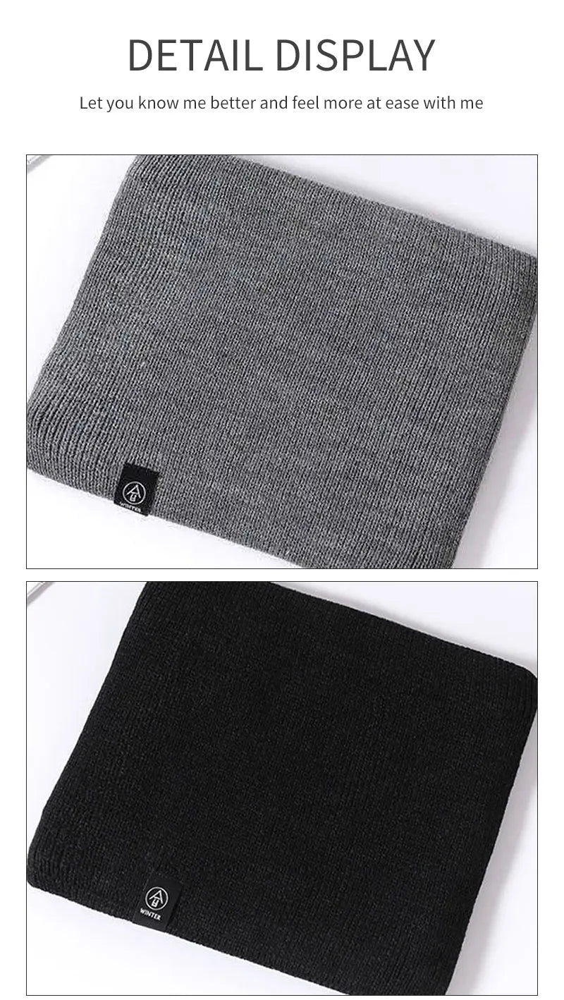 Fashion Women Knitted Scarf Solid Cashmer Like Winter Snood Scarves Lady Warm Thick Unisex Men Neck Scarfs Ring Badiee Stylez