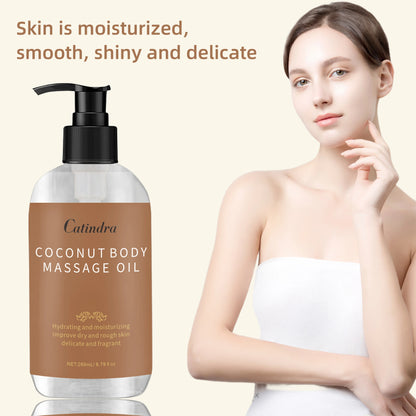 Catindra Body Smooths Skin Coconut Massage Oil Replenish Collagen Skin Tightening Moisturizing Firming Body Cleansing Essence Coconut Oil