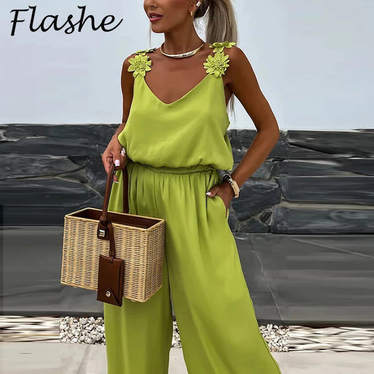 Female Jumpsuit For Women Casual Summer Solid Loose Long Pants Jumpsuit Women Bohemian Rompers Jumpsuit Overalls Female Badiee Stylez