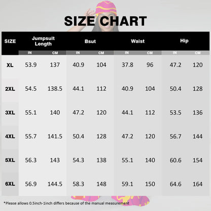 Plus Size Spaghetti Strap Jumpsuit Pink Yellow Abstract Print Wide Leg Summer Romper for Women