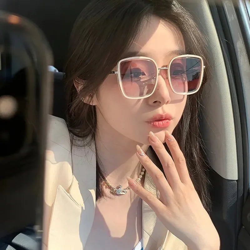 Fashion Square Sunglasses Women New Retro Decoration Glasses Men Leopard Blue Sun Glasses Gradient Shades UV400 Eyewear