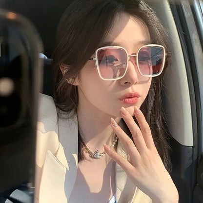 Fashion Square Sunglasses Women New Retro Decoration Glasses Men Leopard Blue Sun Glasses Gradient Shades UV400 Eyewear