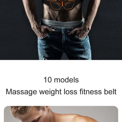 Abs Trainer EMS Abdominal Muscle Stimulator Electric Toning Belt USB Recharge Waist Belly Weight Loss Home Gym Fitness Equiment