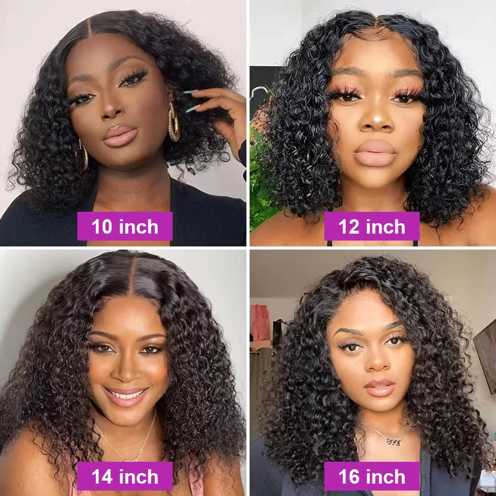 Short Bob Wig Human Hair 13x6 13x4 HD Lace Frontal Deep Wave Wig 7x5 Glueless Wig Curly Lace Front Wig PrePlucked For Women Pre