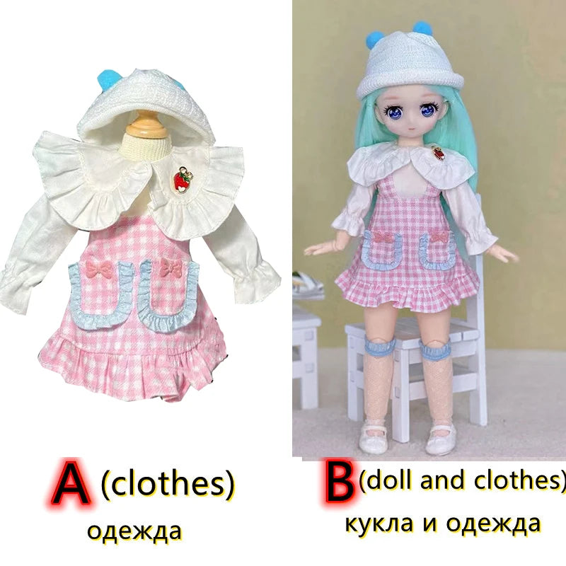 30cm Two-dimensional Doll Comic Face 1/6 Bjd Doll or Dress Up Clothes Children's Girl Birthday Gift Toys Kids Toys 22