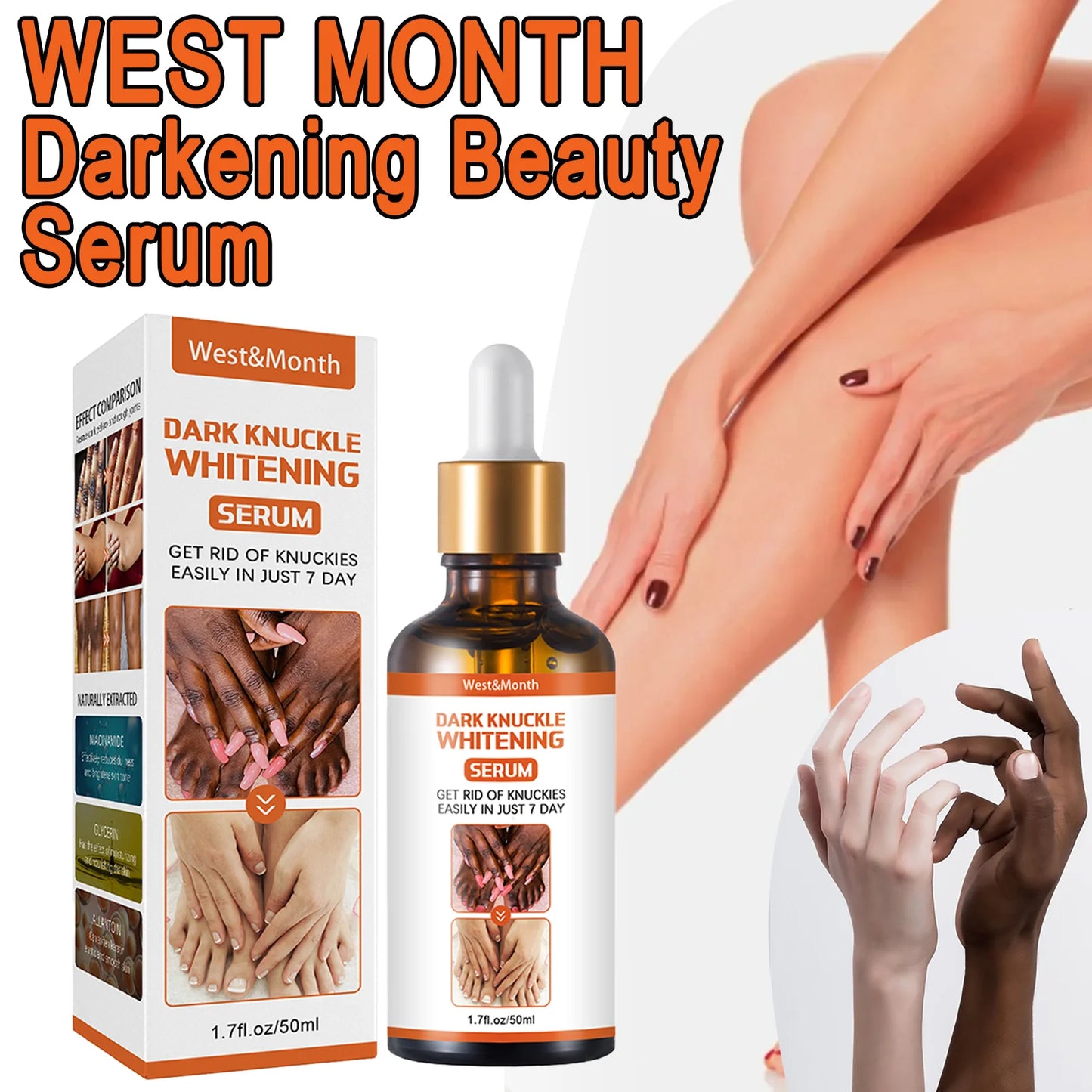WEST MONTH Darkening Beauty Serum Effectively Moisturizes Skin Makes Skin Smoother Tender Moisturizing Exfoliates Evens Skin 50g