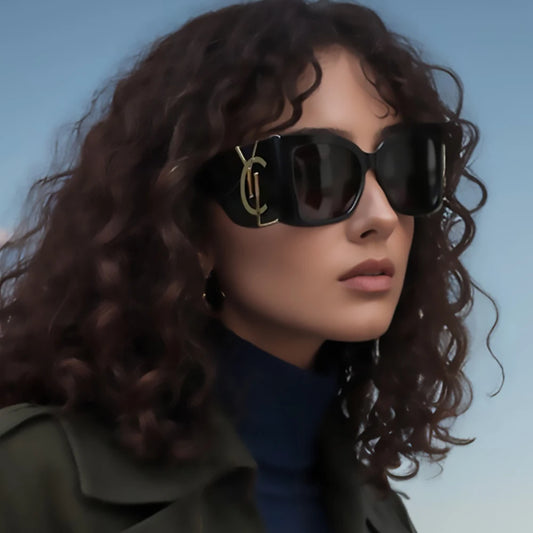 Classic Designer Cat Eye Sunglasses For Women Fashion Trendy Anti-reflective Sun Glasses Ladies Gradient Shades Oculos UV400 Gold Black Sunglasses