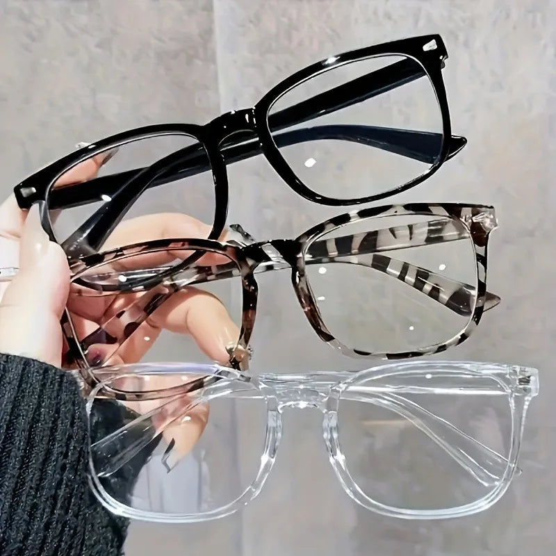 3 Pairs of Y2K Style Fashionable Transparent Lens Glasses Suitable for Daily Wear for Both Men and Women Badiee Stylez