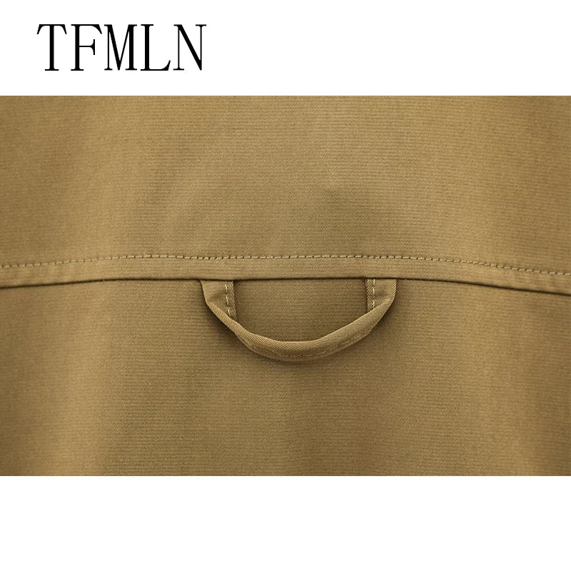 TFMLN Spring Summer New 2pcs Sets 2025 Women Solid Color Short Sleeve Shirts Pockets Tops Casual Shorts Sets