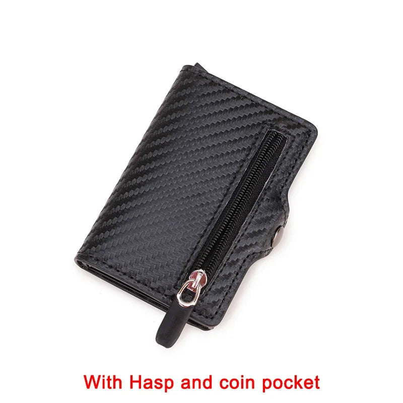 Anti Thief Rfid Credit Card Holder Wallet Men Women Smart Minimalist Wallets Slim Bank Cardholder Case Bag Purse Carteras Choice Carbon Black