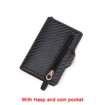 Anti Thief Rfid Credit Card Holder Wallet Men Women Smart Minimalist Wallets Slim Bank Cardholder Case Bag Purse Carteras Choice Carbon Black