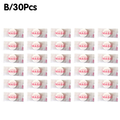 NEW High-end 30/50PCS Disposable Compressed Facial Mask Portable Non-woven Face Mask Facial Towel Coin Cotton Wrapped Tissues A CN