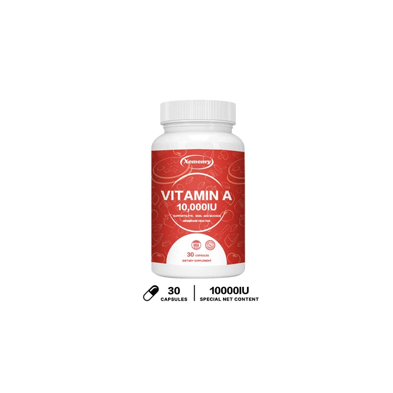 Vitamin A Capsules 10000IU - Supports Healthy Skin & Eyes, Antioxidant Activity & Immune System Function 30 Capsules