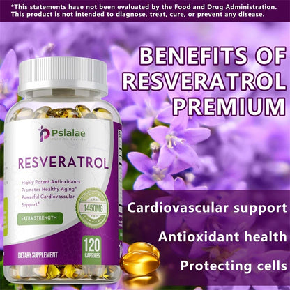 Resveratrol Extract - Helps Support Cardiovascular Health, Promotes Skin Radiance, and Antioxidants