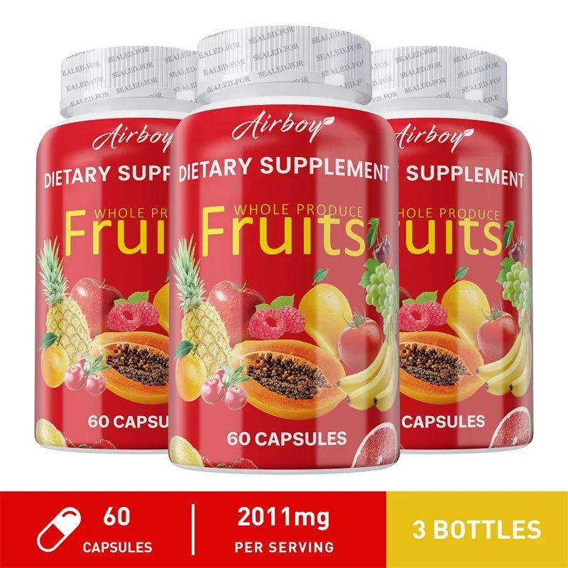 Fruit Capsules Vitamin Supplements Vegetarianism Help Boost Immunity Improve Gastrointestinal Function 60 Capsule-3bottles