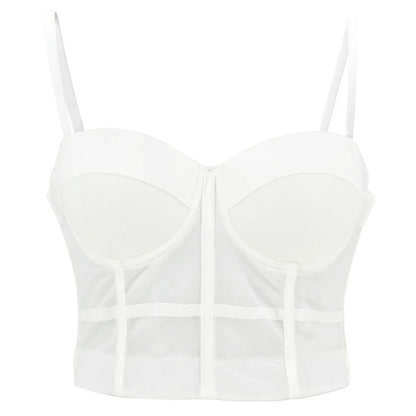 Women's tight bra, sexy fishbone Camisole, with integrated back shaping bra underwear white