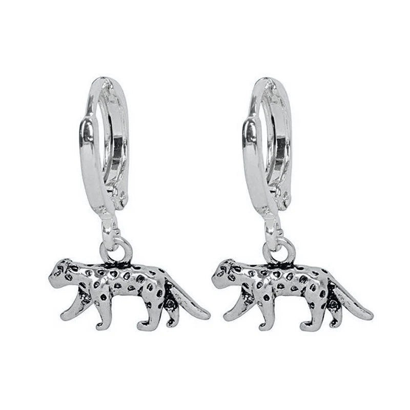 925 Sterling Silver Ear Needle Exquisite Luxury Hoop Earrings Unique Leopard Pendant Animal Design Women's Earrings Jewelry Gift