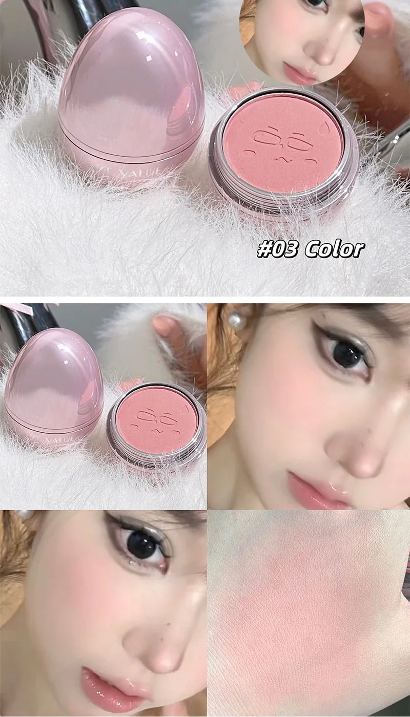 No-Mischief Blush - Multi-functional Solid Makeup Egg for Low-Saturation Gray-Pink Tint with Flawless Finish