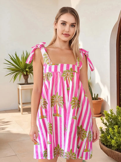 Women s Boho Floral Print Spaghetti Strap Maxi Dress with Ruffle Hem for Summer Vacation Beach Party Casual Wear