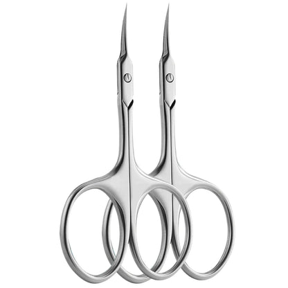 1/2/4Pcs Russian Cuticle Scissors Nipper Dead Skin Scissors Stainless Steel Manicure Pedicure Tools Nail Trimmer Clipper SILVER-2PCS