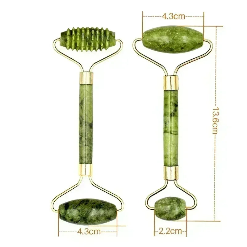 Natural Jade Roller Face Gua Sha Natural Stone Body Neck Massager Acupoint Eye Care Spa Massage Tools Massage Visage Lifting Badiee Stylez