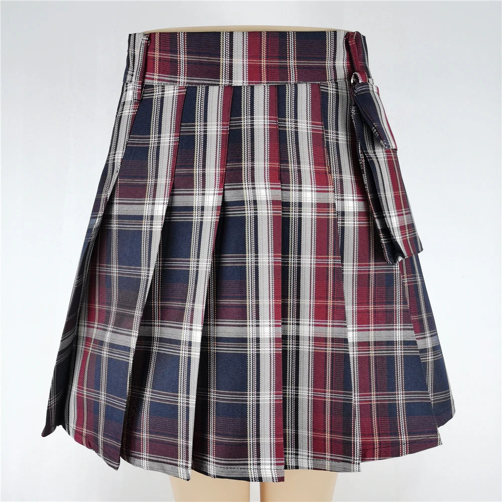 Harajuku Punk Gothic Black High Waist Black Skirts Women Sexy Patchwork Bandage Mini Female Streetwear Black Skirt