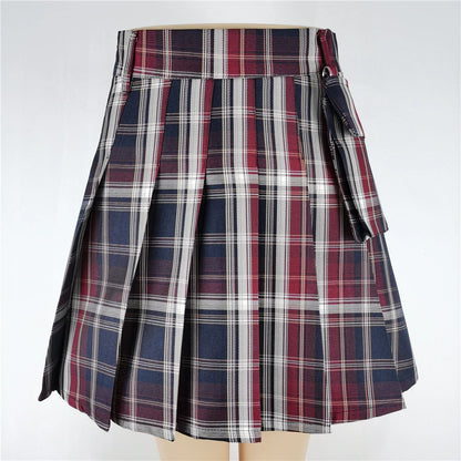 Harajuku Punk Gothic Black High Waist Black Skirts Women Sexy Patchwork Bandage Mini Female Streetwear Black Skirt