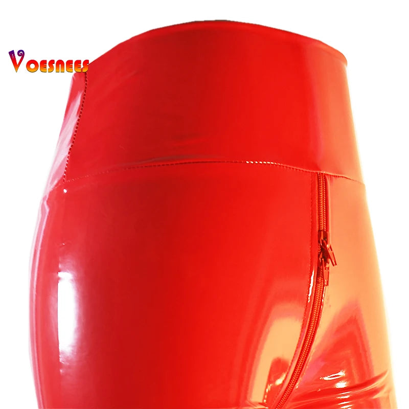 Sexy Tight Pants High Elasticated Waistband Trousers Sexy Slimming Leggings Skinny Pencil Pants Women PU Leather Hip Lifter