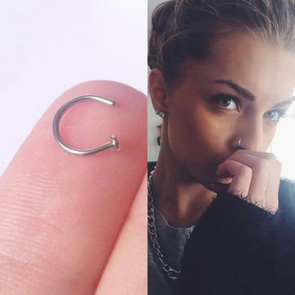Geometric Shape Nose Clip Ring Septum Lip Rings Stainless Steel Horseshoe Women Body Jewelry Gift For Prom Simple Long Lasting