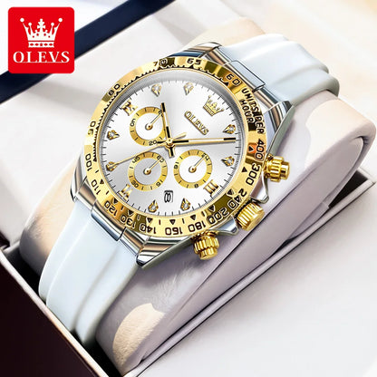 OLEVS 5618 Woman Watch Fashion Original Quartz Watch Waterproof Luminous Chronograph Date Sports Watches For Woman With Box Gold White CHINA Yes