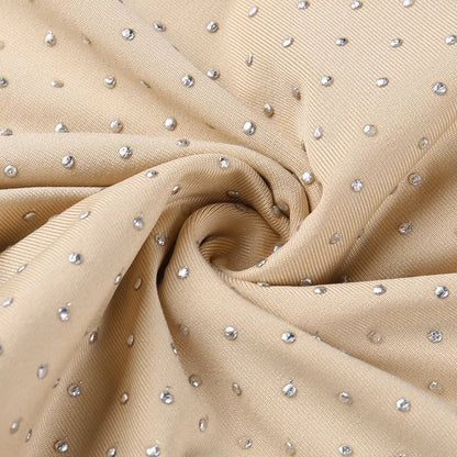 Sexy O-neck Sleeveless Jumpsuit Women Summer Beaded Mesh Rompers Skinny Elegent One Piece Apricot Fashion Hot Combinaison Femme