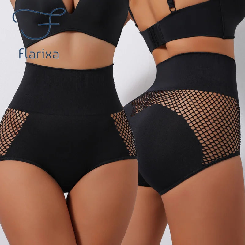 Flarixa 1/2/3Pcs Hollow Belly Control Shapewear Women Panties High Waist Double Layer Tummy Shaper Heart-shaped Hip Lift Pants Badiee Stylez