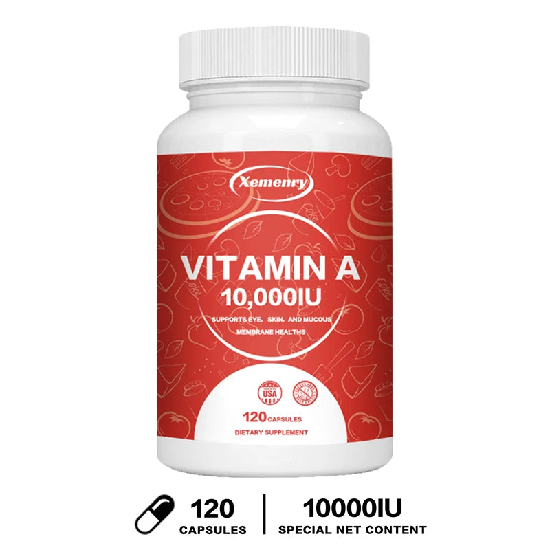 Vitamin A Capsules 10000IU - Supports Healthy Skin & Eyes, Antioxidant Activity & Immune System Function 120 Capsules