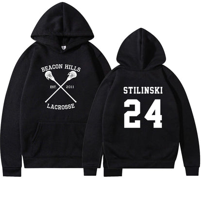 Teen Wolf Hoodie Beacon Hills Lacrosse Hoodie Stilinski 24 Teen Wolf Hooded Sweatshirt Dylan Obrien Unisex Teen Wolf Hoodies