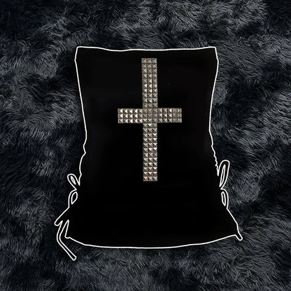 Emo Kpop Goth Baby Tees Women 90s Vintage Clothing T-shirts Kawaii Girl Harajuku Cross Hot Stamping Y2k Clothes Streetwear white04