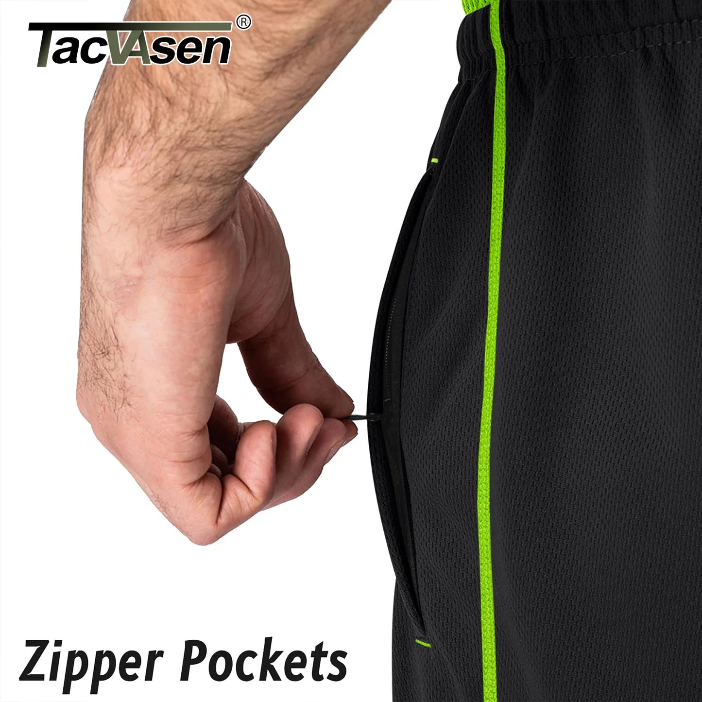 TACVASEN Breathable Mesh Sportswear Pants Men's Casual Trousers Elastic Waist Running Joggers Hiking Mountain Loose Fit Pants