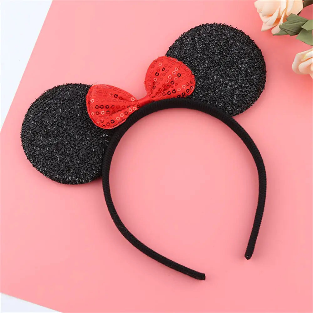 Knot Accessories Minnie Hairbands Favors Mom Lovely Ears Kids Mickey Headbands Hair Boys Party Sequin Baby Birthday Bows Girls