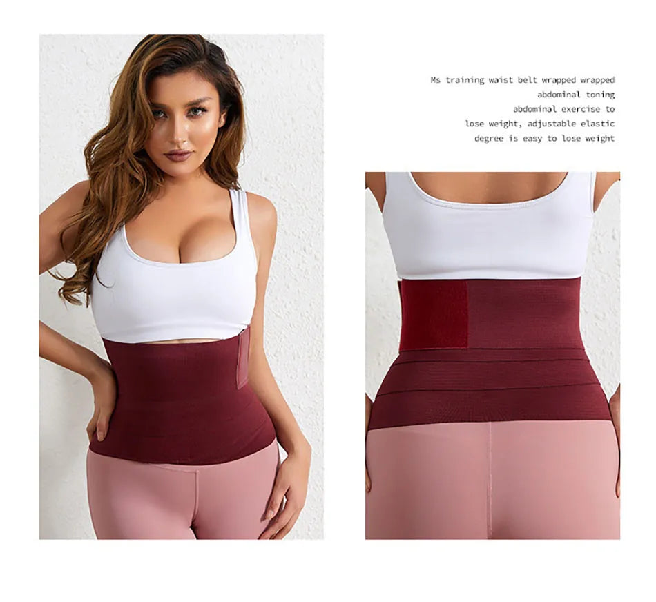 Women Hook and Loop Abdominal Slimming Bandages with Elastic Wrap Daily Use and Effective for Post-Gym Maternity Supplies