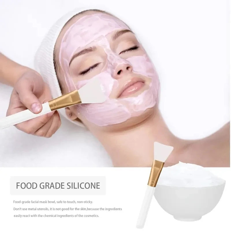 Silicone Face Mask Mixing Bowl Set Mixing Stick Spa Tool Beauty Salon Bowl Spoon Mask Mud Film Brush Silicone Facial Skincare