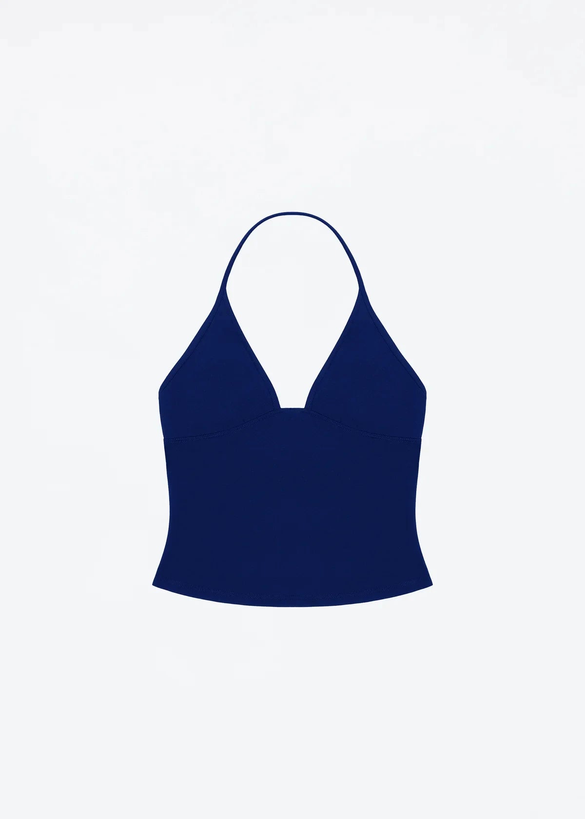 Tank triangle cup halter V-neck backless crop top Hayley's same style strappy top low-cut backless top Blue